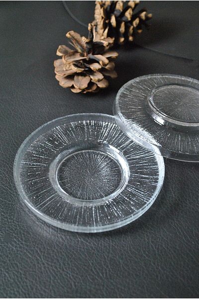 Porselen Diyarı Trend Patterned 6-Piece Glass Tea Plate - 12 Cm