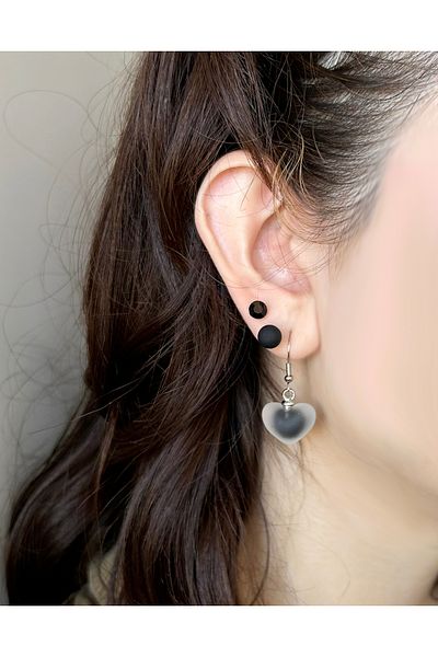 Sunligo Colorful Heart and Bulk Earrings Set - 3 Pairs of Earrings