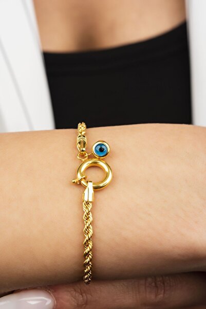 Altınaşkı Gemici Kilitli Halat Altın Bileklik