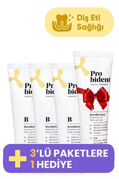 Probident Active Probiotic Toothpaste - 3 in 1 Fluorine Package, Natural Fluoride Free