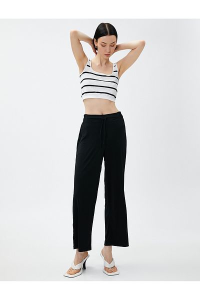 Koton Hose mit weitem Bein und Bindebund