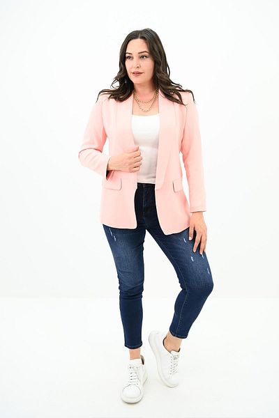Koza Butik Large Size Women's Jacket with Fake Pocket Detail - 0106-23