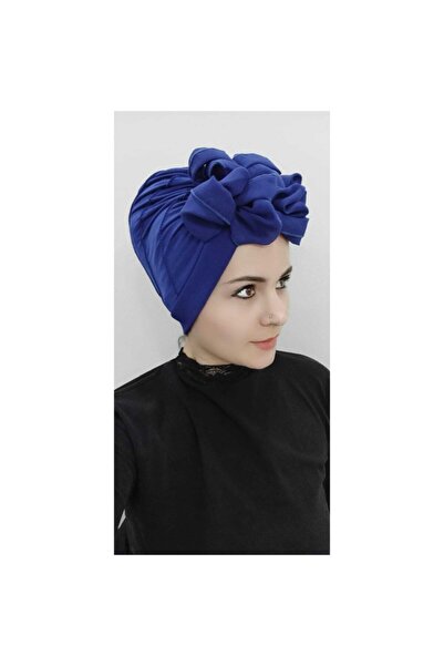 BAV Butik Ayvitrin حجاب نسائي بتفاصيل شريطية وغطاء رأس مزدوج الجوانب باللون ا...