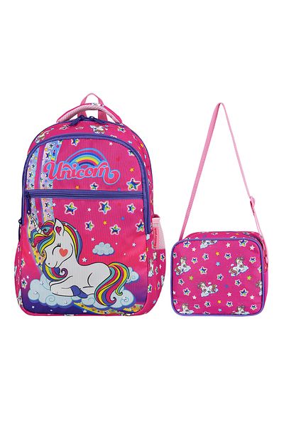 Esbuik Set de geanți de școală pentru fete cu model unicorn sezon nou - Set ortopedic de 2 (GANTĂ DE ȘCOALA + GEANT DE BOD)