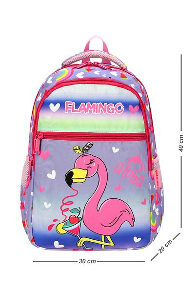 Esbuik Set de geanți de școală ortopedici pentru fete cu model Flamingo sezon nou - Set de 2 (GANTĂ DE ȘCOALA + GEANT DE ALIMENTARE)