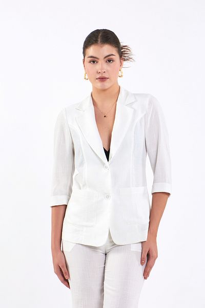 Volanlı Linen Summer Jacket
