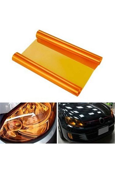 NKT GROUP Orange Headlight Stop Film Foil Coating Transparent Durable Quality 1 Meter