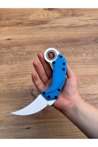 keyrambitcidayi Gravity Karambit Rulmanlı, Plastik - Beyaz Mavi (Rulmanlı)