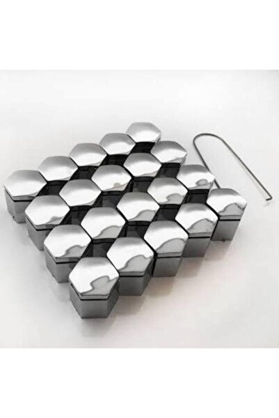 Genel Markalar GROUP (8188) Bijon Kapağı Krom Efekt 17mm 20'li Set ile uyumlu