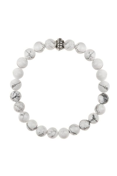Zeynep Büyükbay 8mm Sphere Cut Natural Stone Howlite Bracelet
