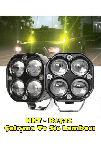 NKT GROUP Off Road 3 inç Beyaz ışık Kare Spot Çalışma Ve Sis Lambası 1 ADET