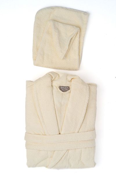 Soley Mayda - Extra Soft 100% βαμβακερό σετ γυναικείων μπουρνούζι και σκουφάκια μαλλιών