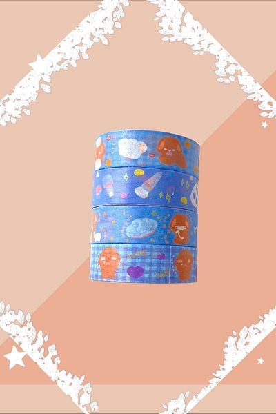 Marseliko Magic Academy Mavi Σετ 4 ταινιών Washi Tape / Washi Tape / Bullet Journal / Scrapbook