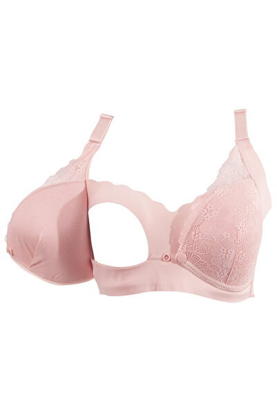 OKUS - Pretty Lace Maternity & Nursing Bra - Pink - Large