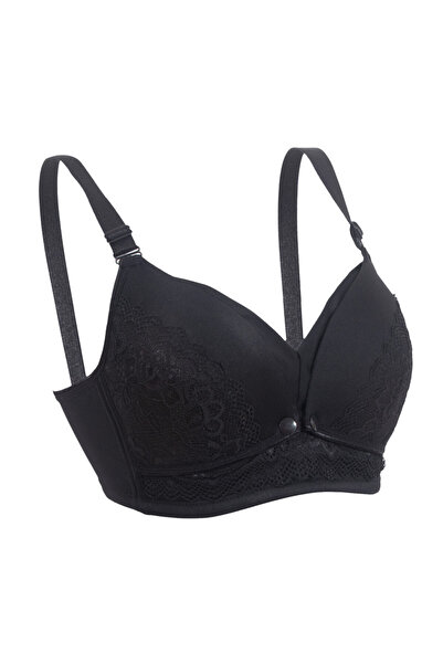 OKUS - حمالة صدر مغطاة بالكامل للأمهات والرضاعة - أسود - XX كبير