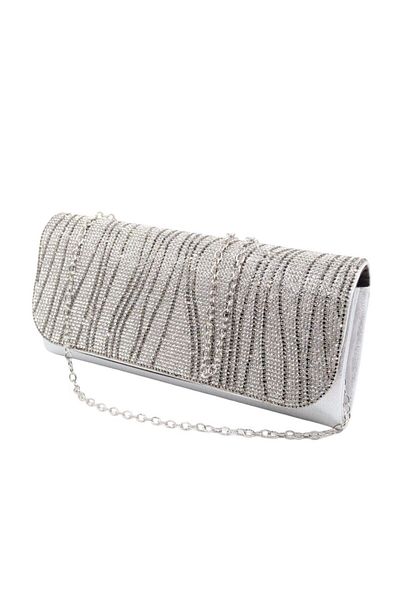 Aksesuar Γυναικείο βραδινό φόρεμα και τσάντα Clutch με πέτρινη λεπτομέρεια
