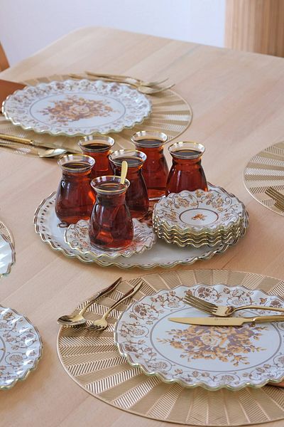 Glore Veneto Brown Colored Gold Gilt Glass Tray
