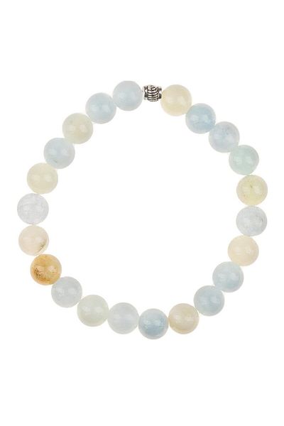 Zeynep Büyükbay 8mm Sphere Cut Natural Stone Bracelet - Aquamarine