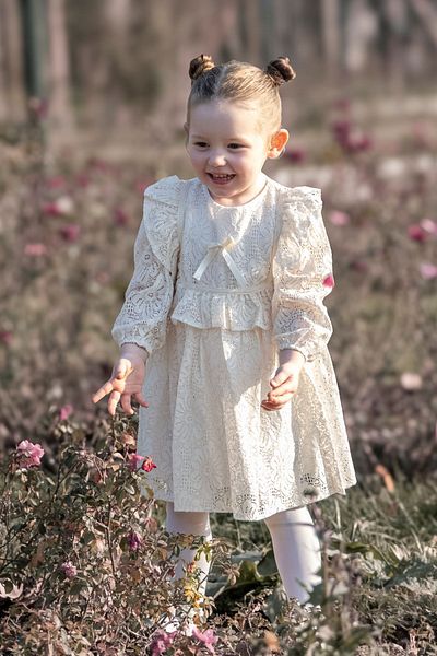 Baby Animals Baby Girl Dress Girls' Dress Birthday Party Wedding Dress Long Sleeve Lined Ruched baby giyi