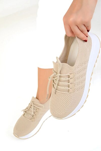 More kadın yazlık bej rengi  sneaker