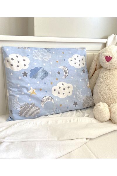 Soft Colours Față de pernă pentru copii 35x45 (2 buc.) Albastru Roz Galben Nor Luna
