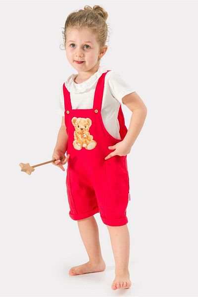 Baby Animals Girl's Summer Muslin Fabric Printed Muslin Bottom Top Children's Slopet