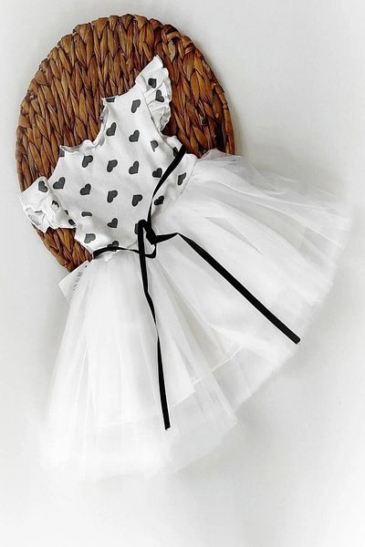 Baby Animals Tulle Tutu Lined Summer Dress for Baby Girl - Short Sleeve