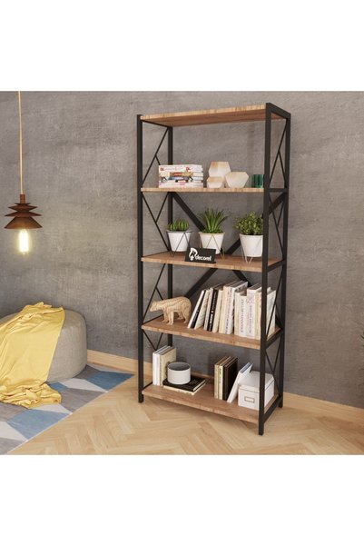 mormanya Serra Metal Kitaplık 5 Raflı Çok Amaçlı Dosya Kitap Rafı Ofis Salon ...
