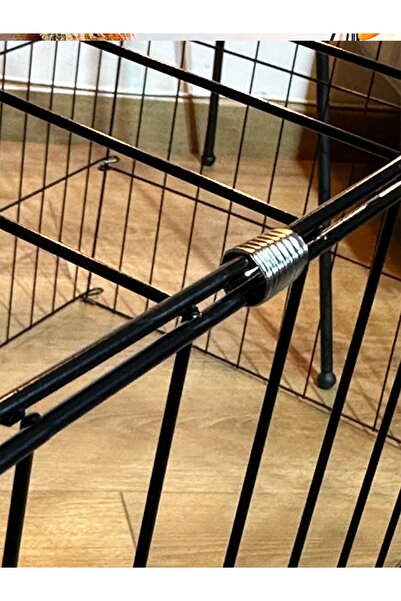 BROOHOME Köpek/kedi Çiti Kafesi 120cm.x60cmx60cm- * I Tip* ÜSTÜ KAPALI 8 Parça Panel Çit- Siyah.