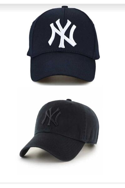 Betülce Spor Ny Şapka Unisex 2'li Takım Arkası Cırtlı Ayarlanabilir