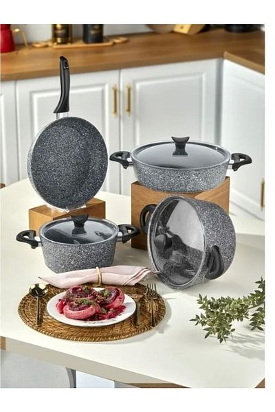 Taç Master Cook 4-Piece 7 Piece Cookware Set Gray