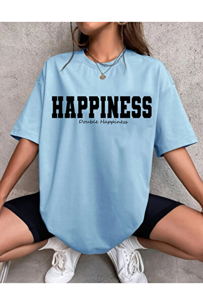 oneagılyazı Μπλουζάκι με στάμπα HAPPINESS Oversize