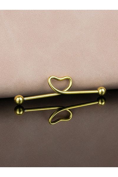 MORNEVA Steel Bridge Heart Industrial Piercing