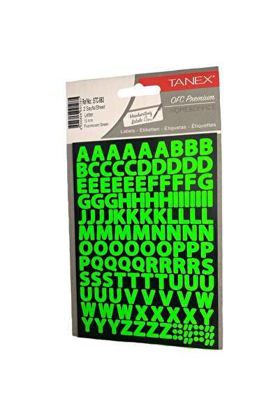 Tanex Stc-563 Harf Etiket 10 Mm – Neon Yeşil (2 Syf)