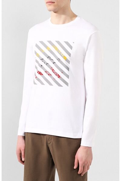 PAUL&SHARK Tricou alb cu mânecă scurtă și cu logo-ul mărcii pentru bărbați P2...