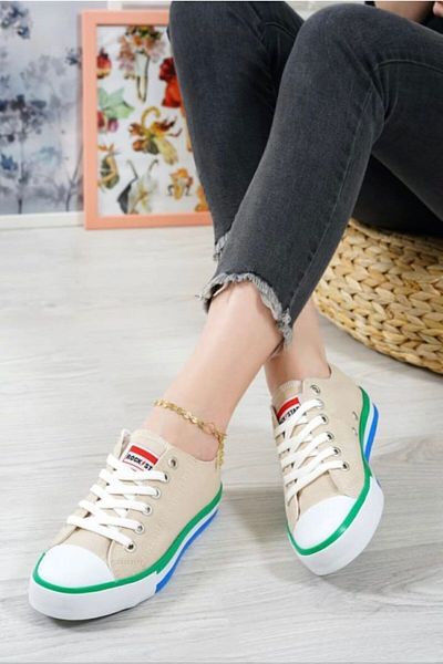 Demashoes Unisex Μπεζ καθημερινά αθλητικά παπούτσια
