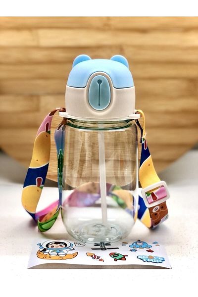 AKAR HOME Colorful Teddy Bear Children's Water Bottle 500 ml BPA Free