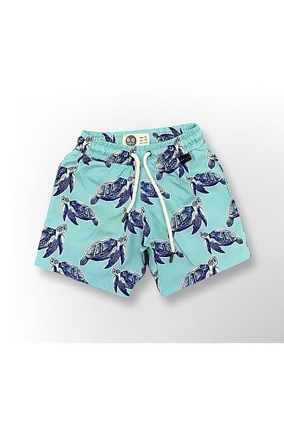 Pink Hippo Kids Pantaloni scurți de baie pentru băieți cu model țestoasă