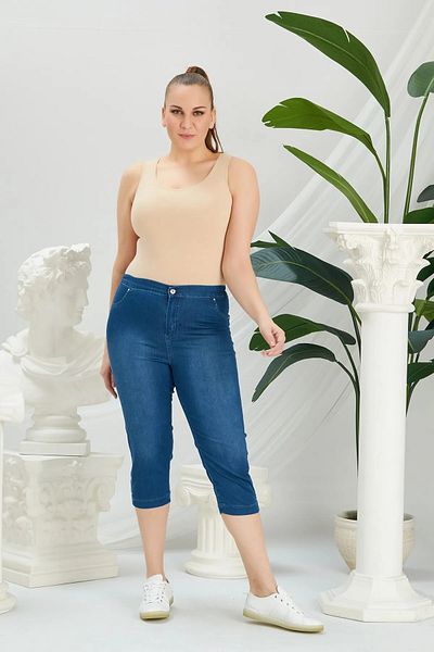 RMG Plus Size Kim Blue Capri