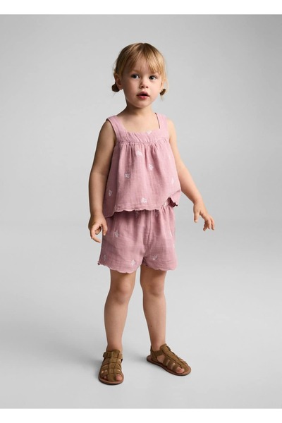 MANGO Baby İşlemeli Pamuklu Bluz