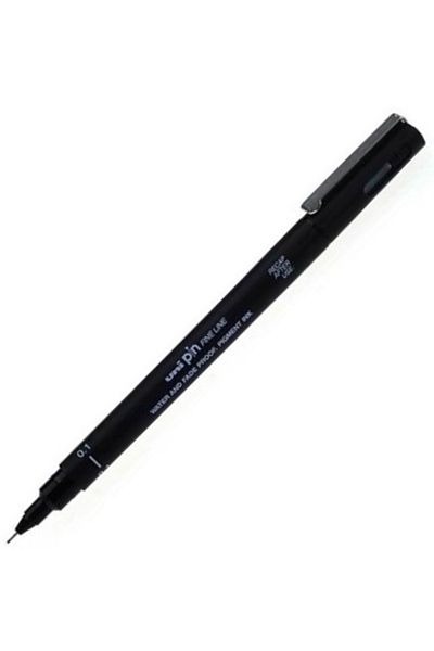 Uni 0.1 Black Drawing Pen - PIN01-200 12 Pieces