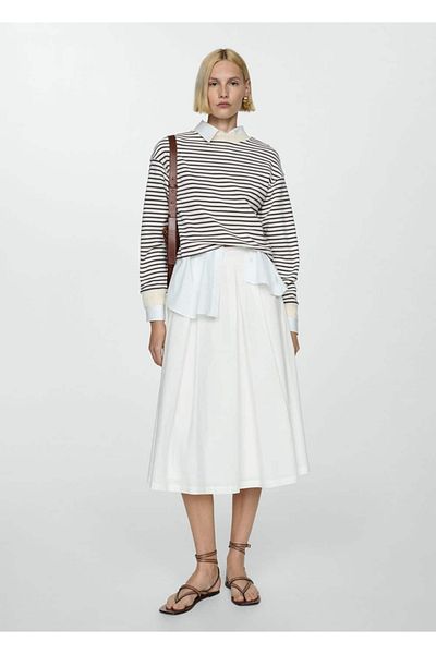 MANGO Woman Plissierter Midirock