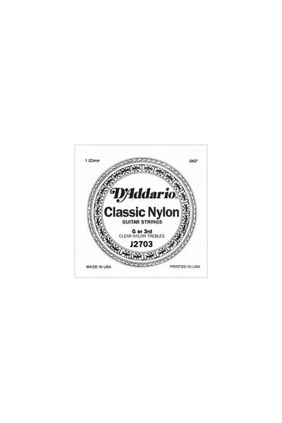 Daddario D'Addario J2703 - Classic Left Single Wire, Clear Nylon, Normal Tension