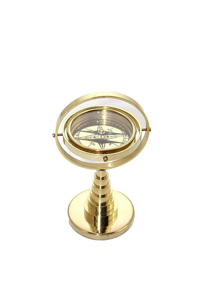 Hediye Sahibi Brass Table Top Compass 17*9 Cm