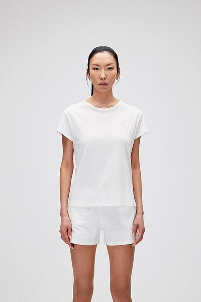 Bad Bear Violet O-neck T-shirt Off-white White Basic Women's T-shirt
