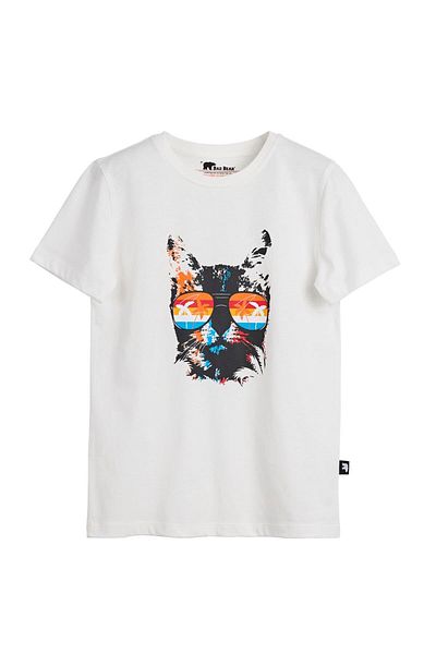 Bad Bear Manx White Printed Children's T-Shirt