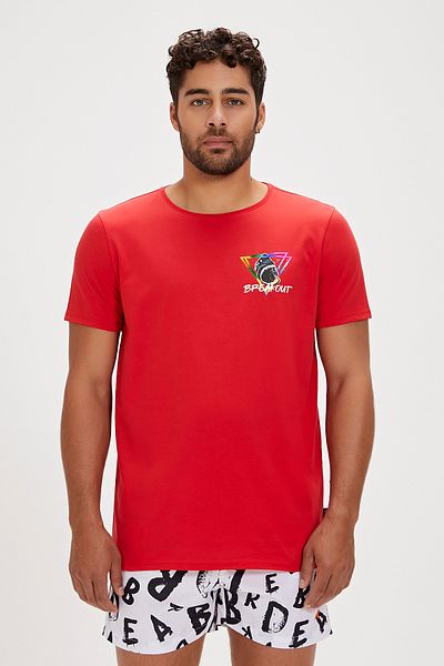 Bad Bear Red Printed Bite Men's T-Shirt
