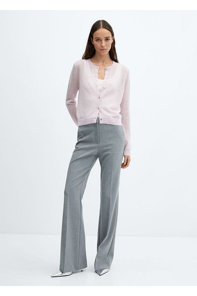 MANGO Woman Buttoned Lurex Cardigan