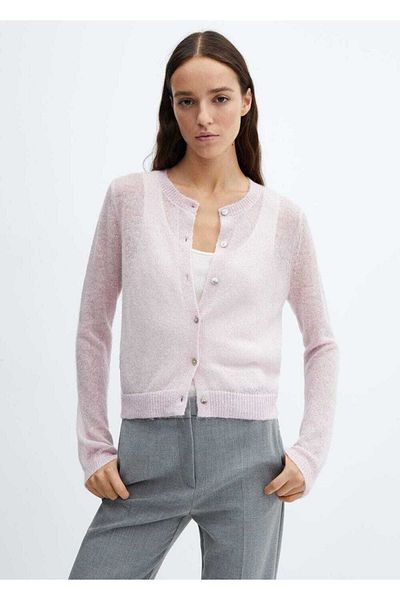 MANGO Woman Buttoned Lurex Cardigan