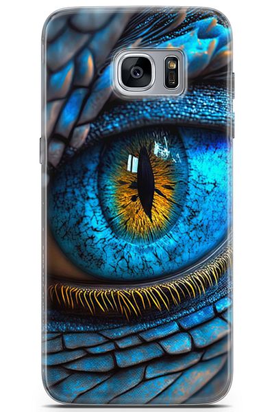 Lopard حافظة متوافقة مع هاتف سامسونج جالاكسي S7 إيدج Opus 24 Dragon Eye ممتصة للصدمات للأطفال
